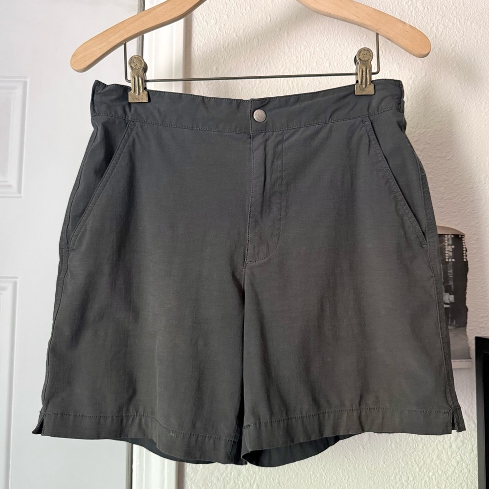 BUCK MASON grey cotton blend drawstring shorts